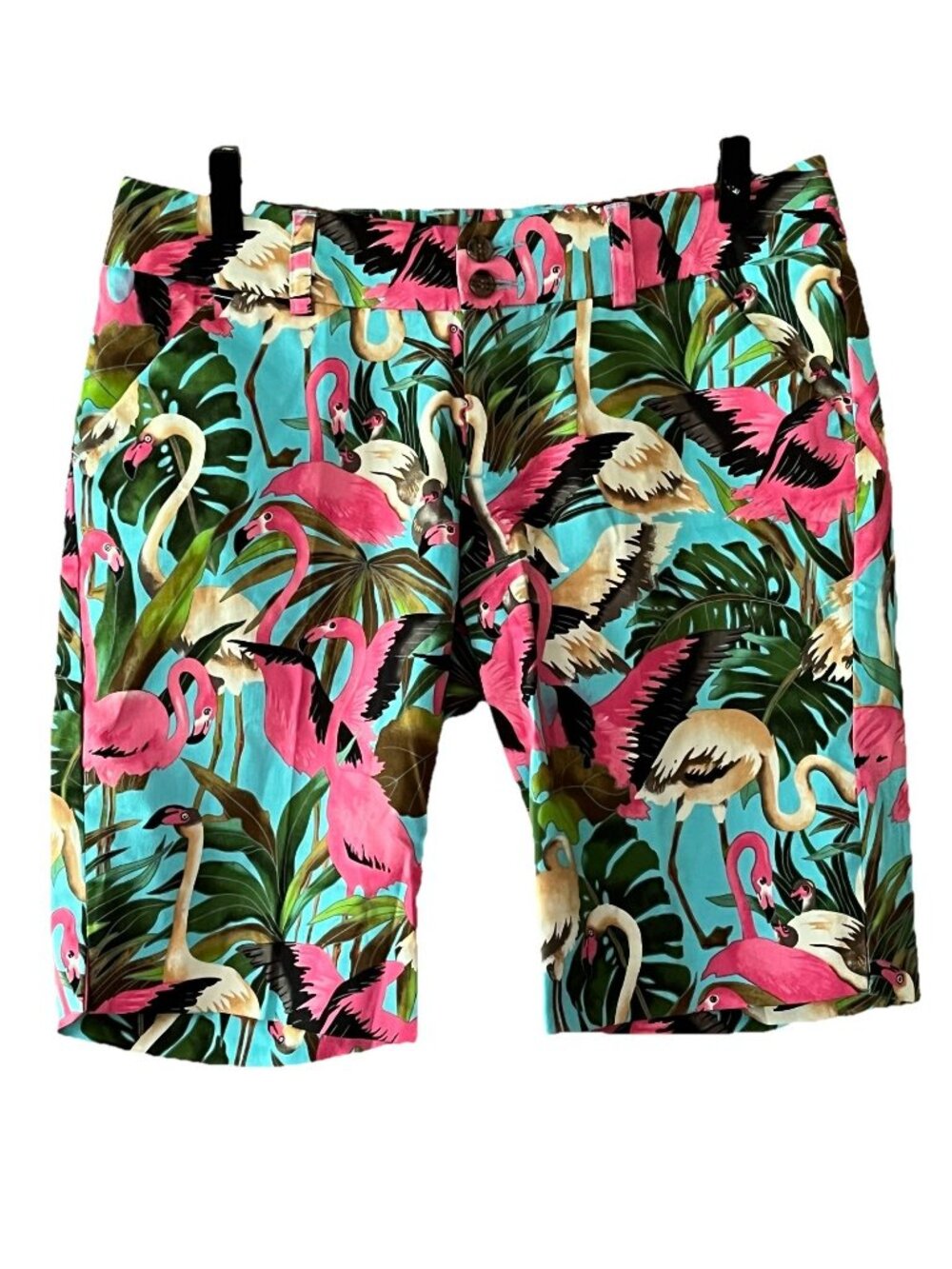 Loudmouth Ladies Size 4 Floral Flamingo Garden Casual Golf Shorts 30" x 9.5"